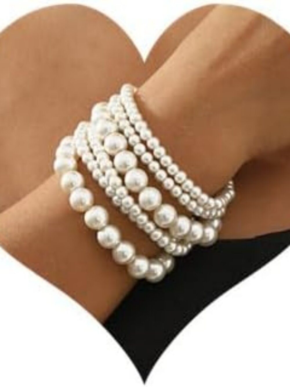 6 Layered Pearl bracelets Wedding Prom Party Church Anniversary